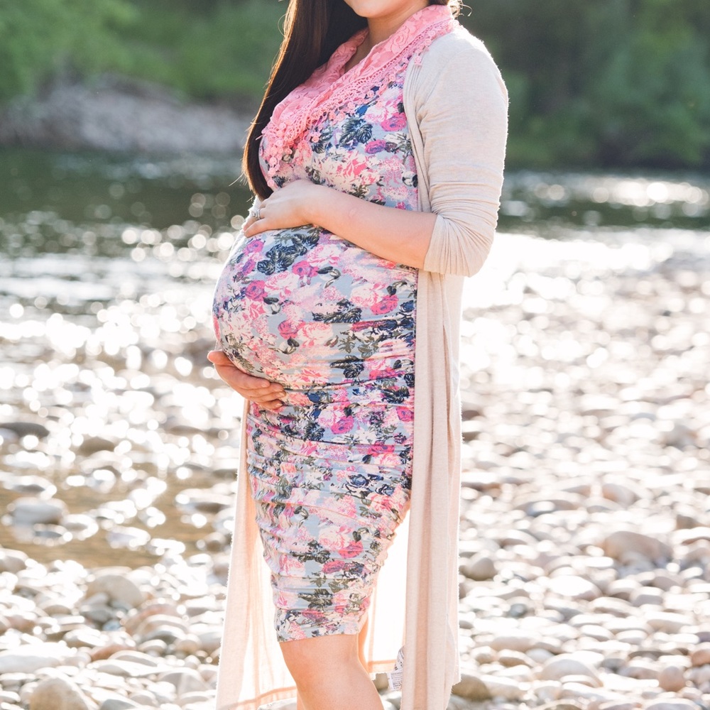 Small | Motherhood Maternity Side Ruched Dress